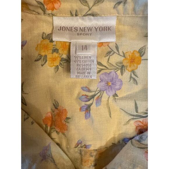 JONES NEW YORK top size 14 floral - Picture 3 of 5
